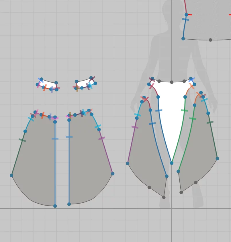 Koordinatentabelle für präzise Schnittkonstruktion